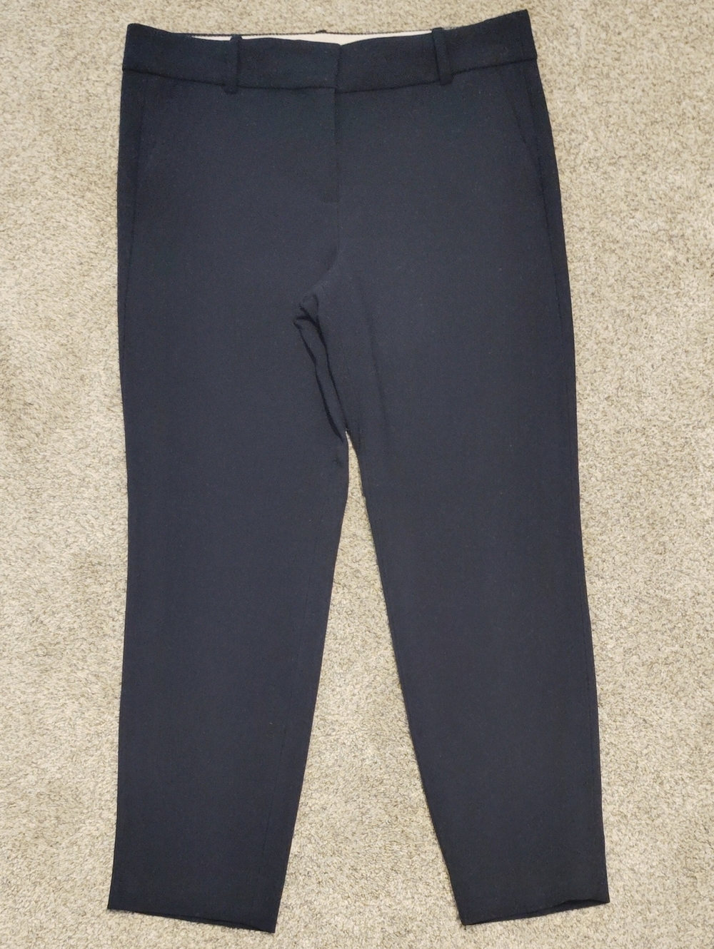 J. Crew Cameron Navy Cropped Straight-Leg Pants